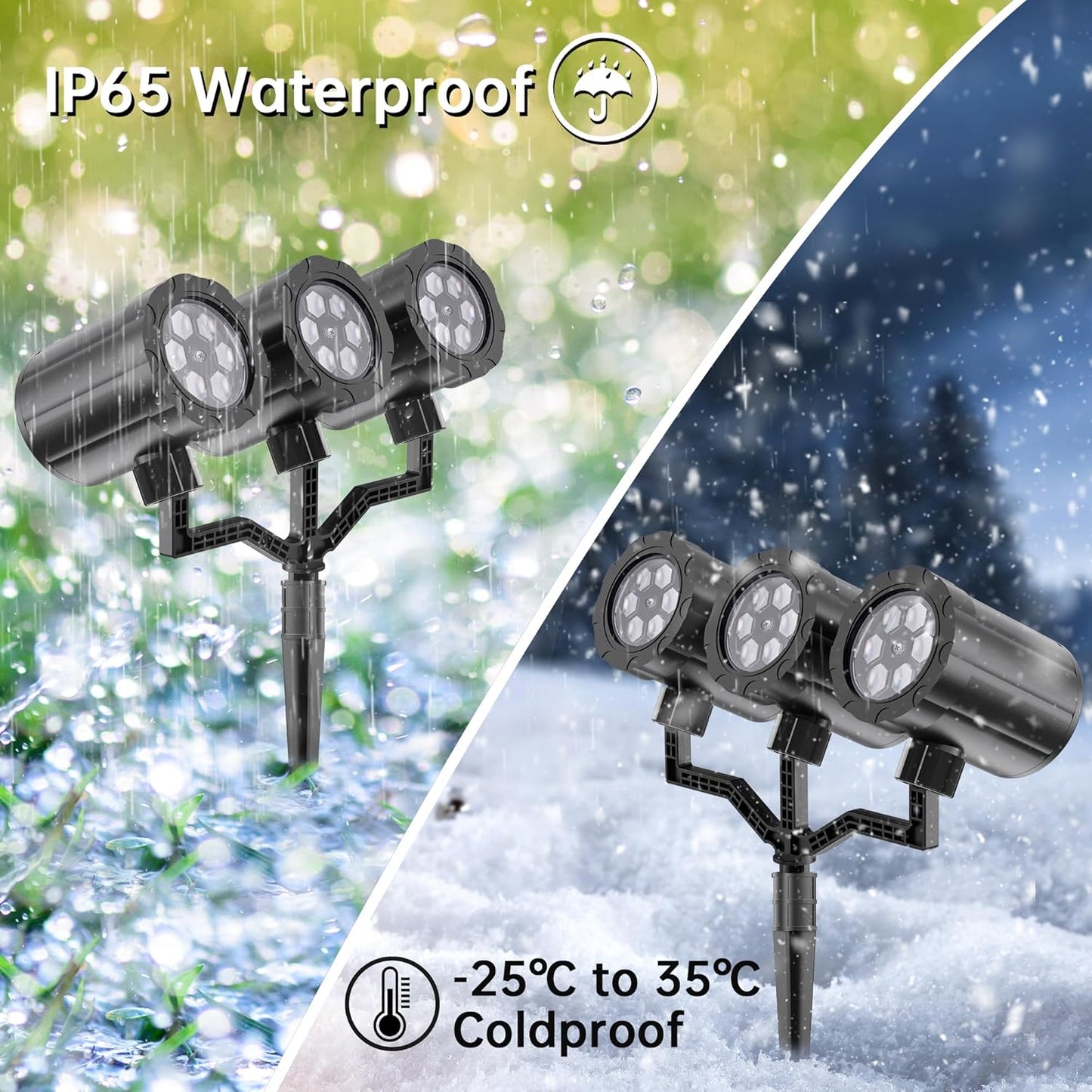 GUSODOR Triple-Head Snowflake Projector – Cozy Living Room and Bedroom Ambient Light for Winter Evenings