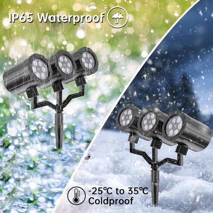 GUSODOR Triple-Head Snowflake Projector – Cozy Living Room and Bedroom Ambient Light for Winter Evenings