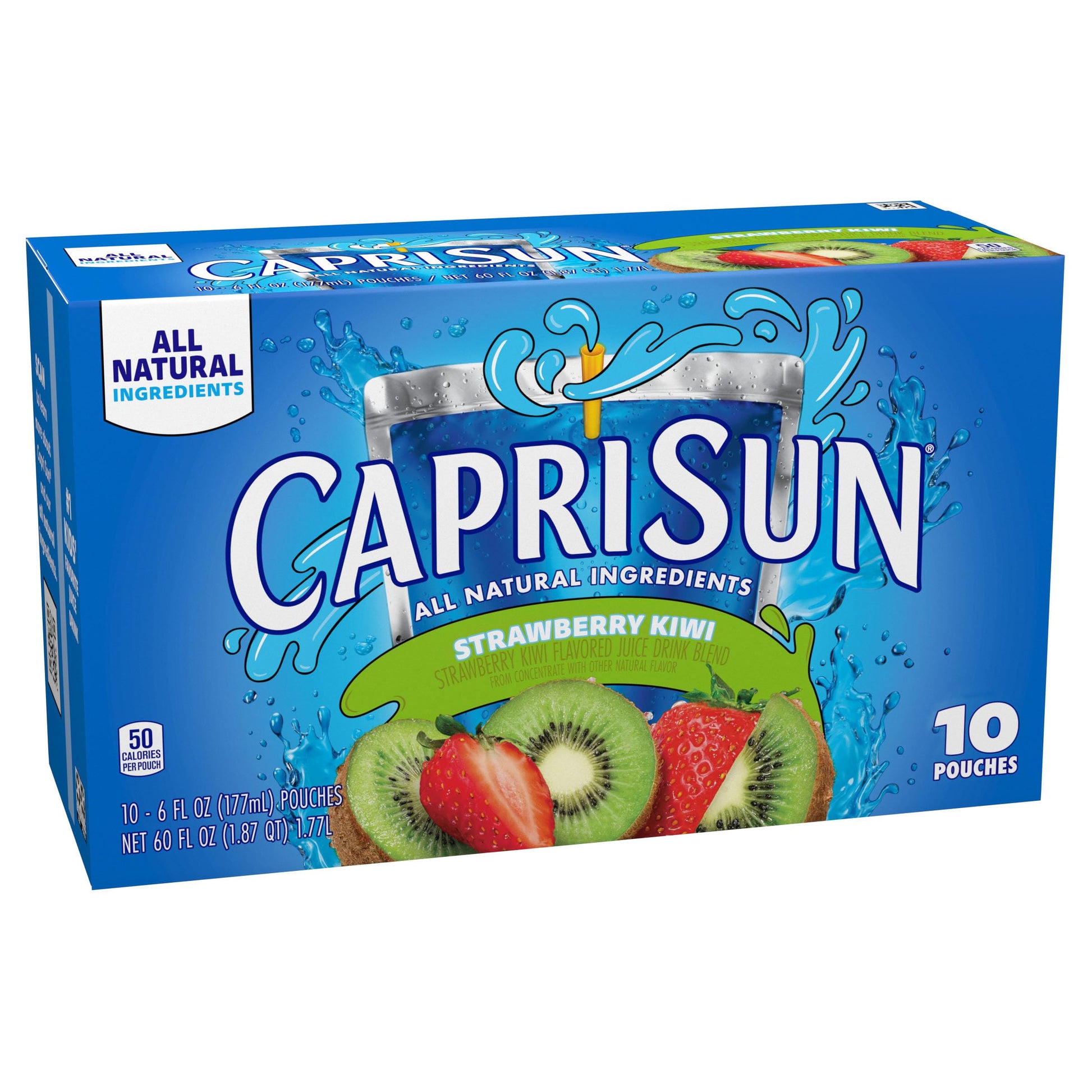 Hi-C Strawberry Kiwi Kids Drink Pouches – Bulk Daycare and Classroom Snack, No HFCS, 30 Pouches