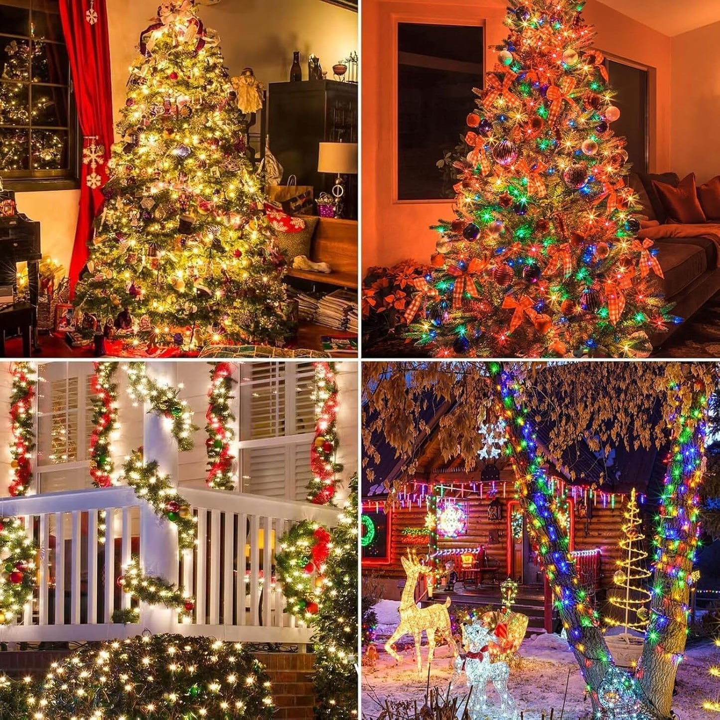 Holiday Bright Fairy Lights for Living Room and Bedroom Aesthetic – 108ft 300 LED Warm White and Multicolor