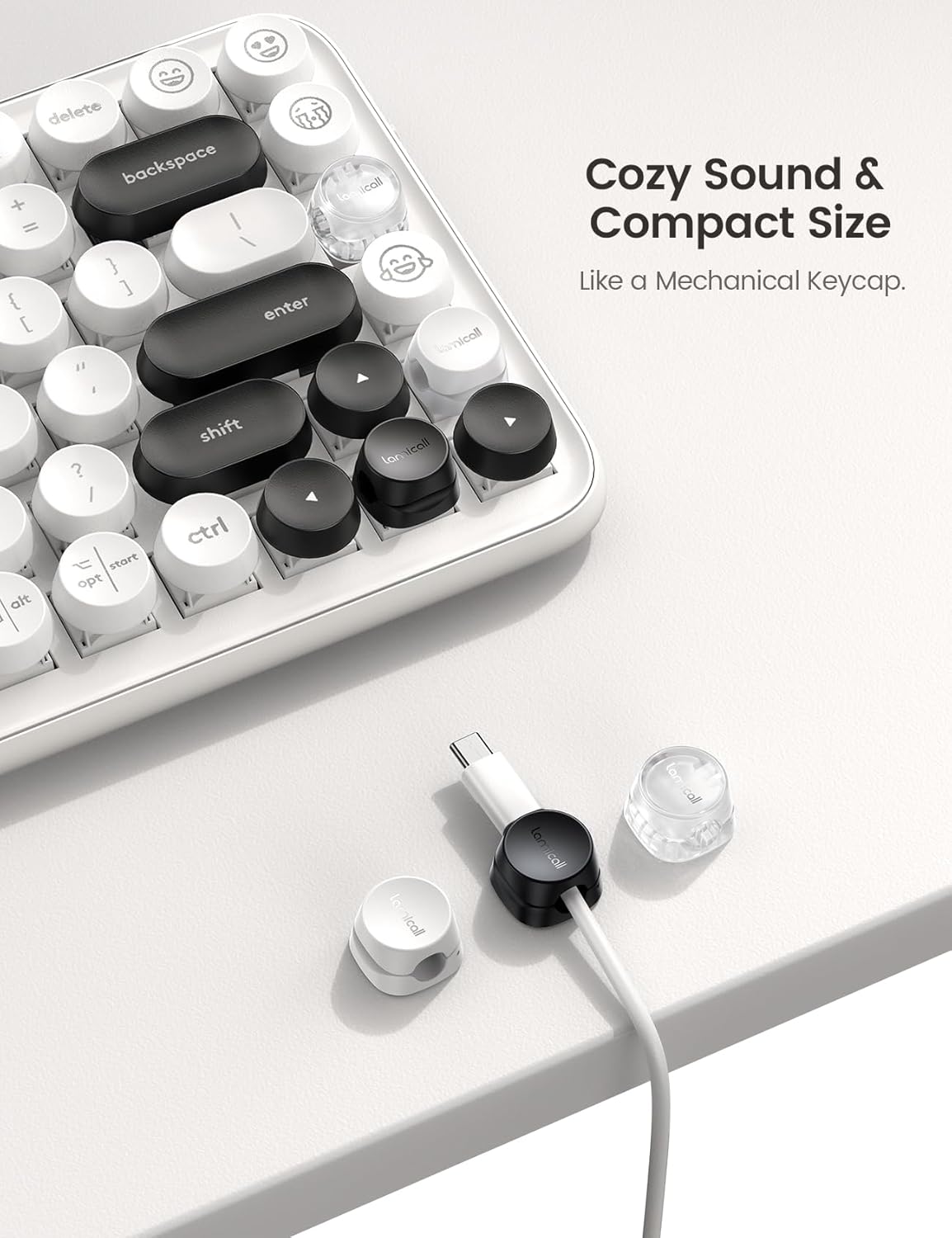 Lamicall Cable Clips – Bedroom Nightstand Cord Organizer That Blends with Modern Decor, 6-Pack