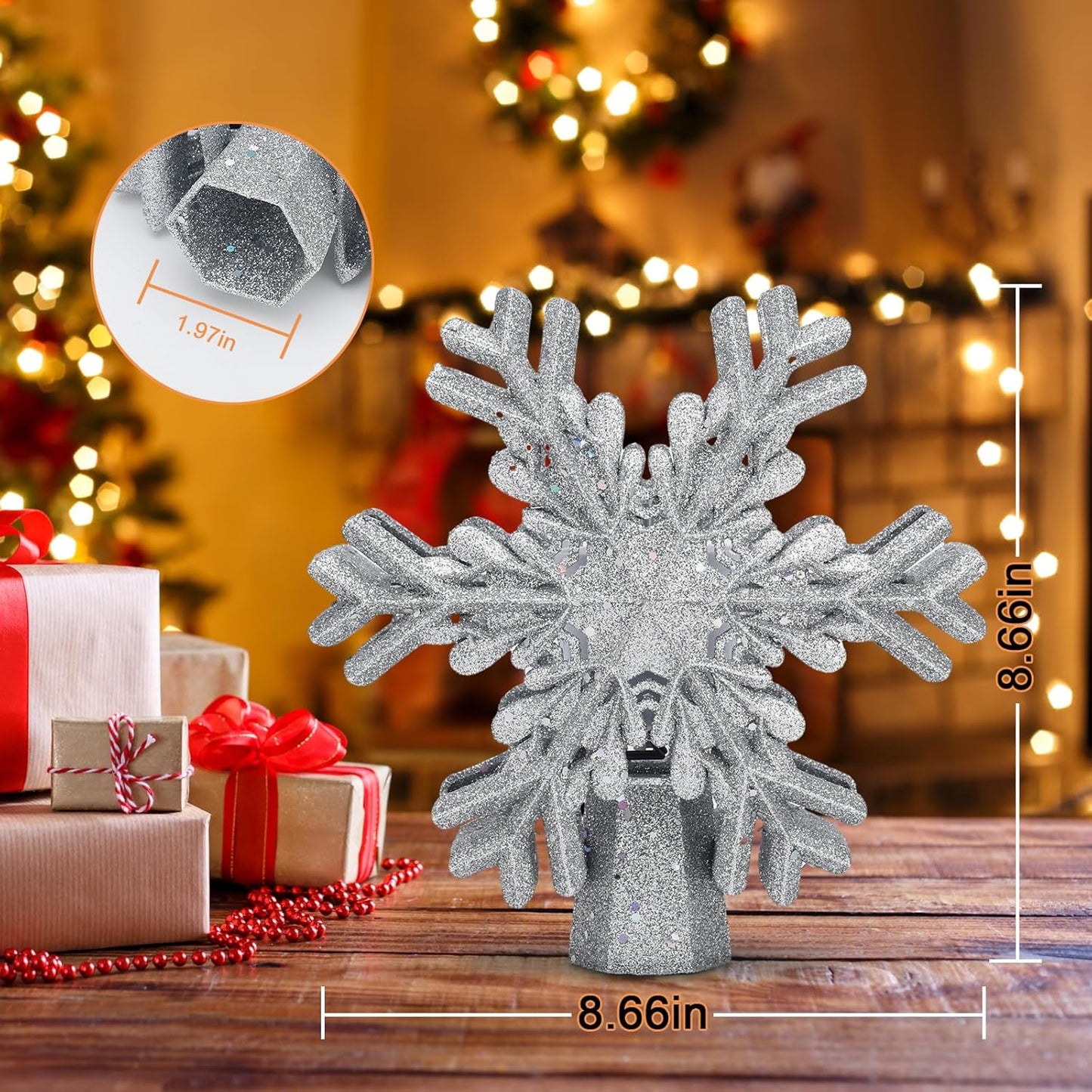 LightOfTree 3D Snowflake Tree Topper – Ready-to-Give Holiday Gift for Her, Gift Box Included