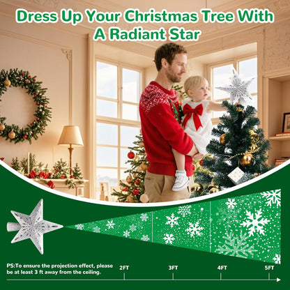 Lumabelle 3D Lighted Star Tree Topper – Ready-to-Give Christmas Gift Box with Built-In Projector for Family and Friends