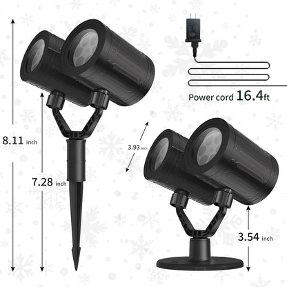 Lumora Glow Snowflake Projector Lights – Waterproof Outdoor Yard Decor for Front Lawn Holiday Curb Appeal