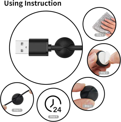 Nimble Cable Clips – Bedroom Nightstand Cord Organizer, Adhesive Cable Holder That Blends With Decor