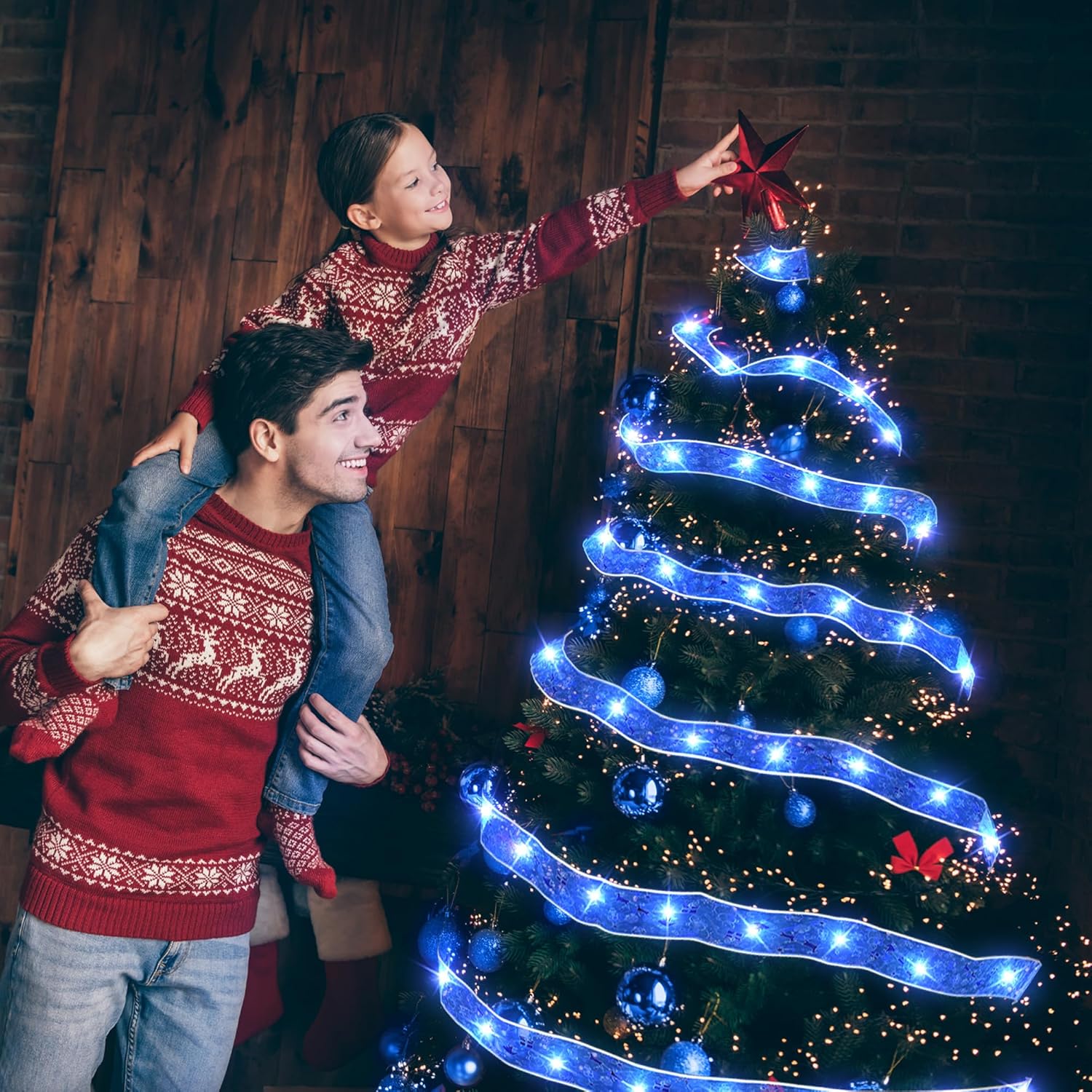 Otomix 66ft Gold Ribbon Fairy Lights – Thoughtful Christmas Gift for Mom and Holiday Housewarming Present