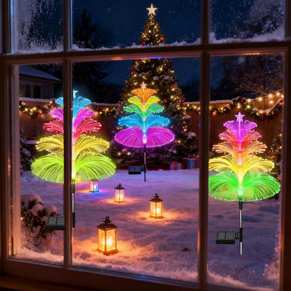 Solar Christmas Tree Lights 3 Pack – Thoughtful Holiday Gift for Mom and Women Who Love Seasonal Yard Decor
