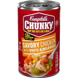 Campbell's Chunky Savory Chicken with White and Wild Rice Soup – Family-Sized Pantry Staple for Weeknight Dinners, 18.8 Oz Can