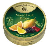 Cavendish & Harvey Mixed Fruit Drops – Travel-Safe Hard Candy in Airtight Tin for Road Trips, 5.3 oz