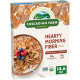 Cascadian Farm Organic Hearty Morning Fiber Cereal for Quick Home Office Breakfast, 11g Fiber Per Bowl