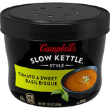 Campbell's Slow Kettle Style Tomato & Sweet Basil Bisque Microwavable Bowl 15.5 oz, Thoughtful Care Package Addition for College Students and New Grads