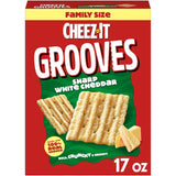 Cheez-It Grooves Sharp White Cheddar Crackers – Crowd-Pleasing Hostess Gift for Holiday Parties and Game-Day Gatherings, 17oz Family Box
