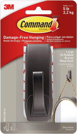 Command Modern Reflections Hook as a Housewarming Gift for Renters, Brushed Nickel Damage-Free