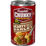 Campbell's Chunky Hearty Beef and Barley Soup, 18.8 Oz Can – High-Protein Comfort Meal for Post-Workout Recovery