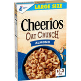 Cheerios Oat Crunch Almond Cereal – Kid Approved Family Breakfast Bowl for Busy School Mornings, 18.2 oz