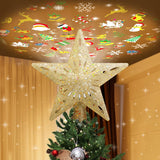 PliMook Snowflake Christmas Tree Topper Light, 6 LED Projection Slides and 3D Glitter Glow, Ready-to-Gift Holiday Present for Friends and Family, Silver