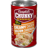 Campbell's Chunky Creamy Chicken Bacon Carbonara Soup, 18.8 oz Can – Family-Style Hearty Pantry Meal for Busy Weeknight Dinners