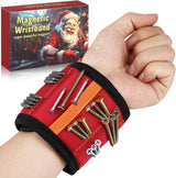 Magnetic Wristband for Mechanics and Carpenters – 10 Magnets Plus Pockets to Hold Screws, Drill Bits, and Bolts on the Job