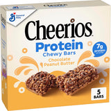 Cheerios Protein Chewy Bars Office Desk Drawer Snack for Busy Workdays Chocolate Peanut Butter 5 Ct